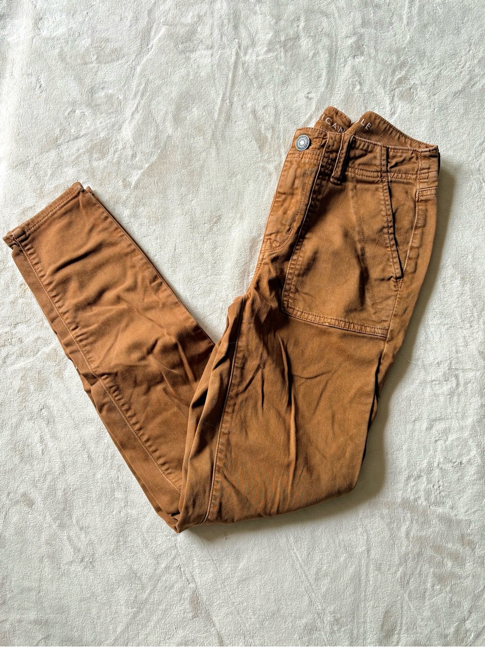 AE Next Level Stretch Hi-Rise Jegging Denim Skinny Jeans - Camel Brown